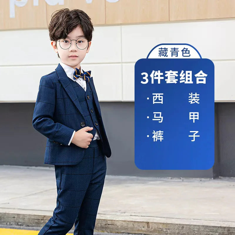 Low-price clearance sale Boys 3Pieces/Set Jacket Vest Pants Photography Suit Kids Piano Wedding Party Dress Children Costume