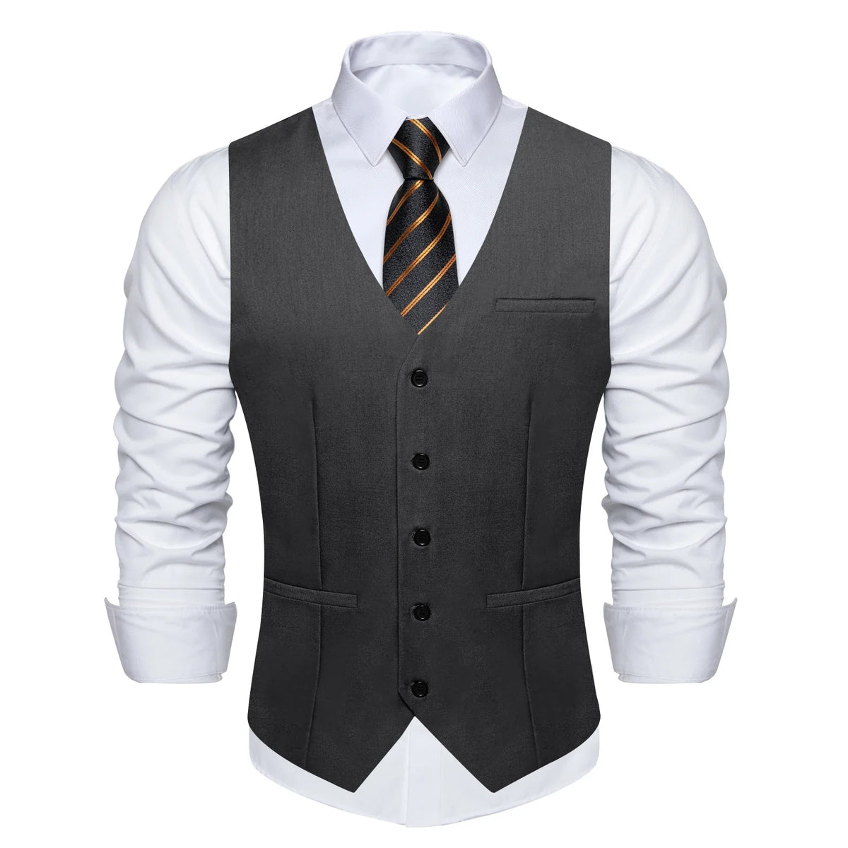 Men's Suit Vest – Solid Formal Waistcoat for Wedding, Party & Business Wear
