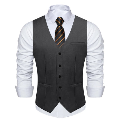 Men's Suit Vest – Solid Formal Waistcoat for Wedding, Party & Business Wear