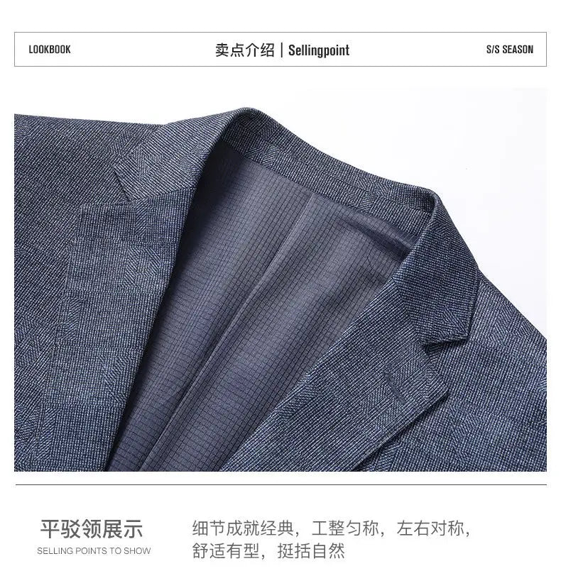 Blazer's New Men's Fashionable Business Wedding Banquet Casual Hosting Dress Showcases A High-end Middle-aged Gentleman Blazer