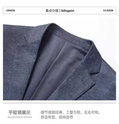 Blazer's New Men's Fashionable Business Wedding Banquet Casual Hosting Dress Showcases A High-end Middle-aged Gentleman Blazer