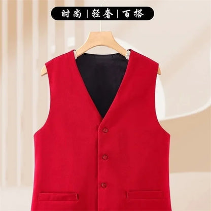 Spring Femme Casual Short Waistcoat Korean Ladies Fashion Large Size 5XL Cardigan Vest Autumn Women V Neck Loose Suit Sleeveless