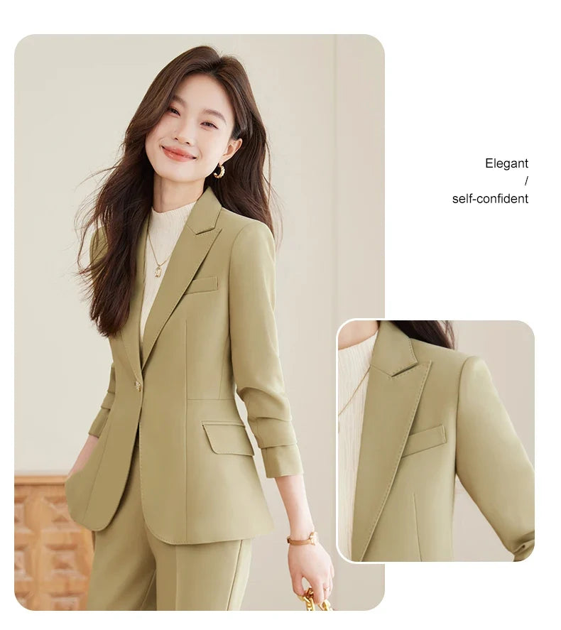 Fashionable professional women's clothing, high quality two-piece pants + blazer. Elegant, exquisite, comfortable