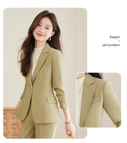 Fashionable professional women's clothing, high quality two-piece pants + blazer. Elegant, exquisite, comfortable