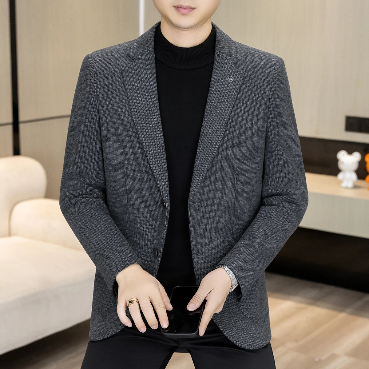 High-Quality Fashionable Autumn Winter New Design Casual Men's Suit Jacket Trendy Versatile Outerwear for Business And Casual We