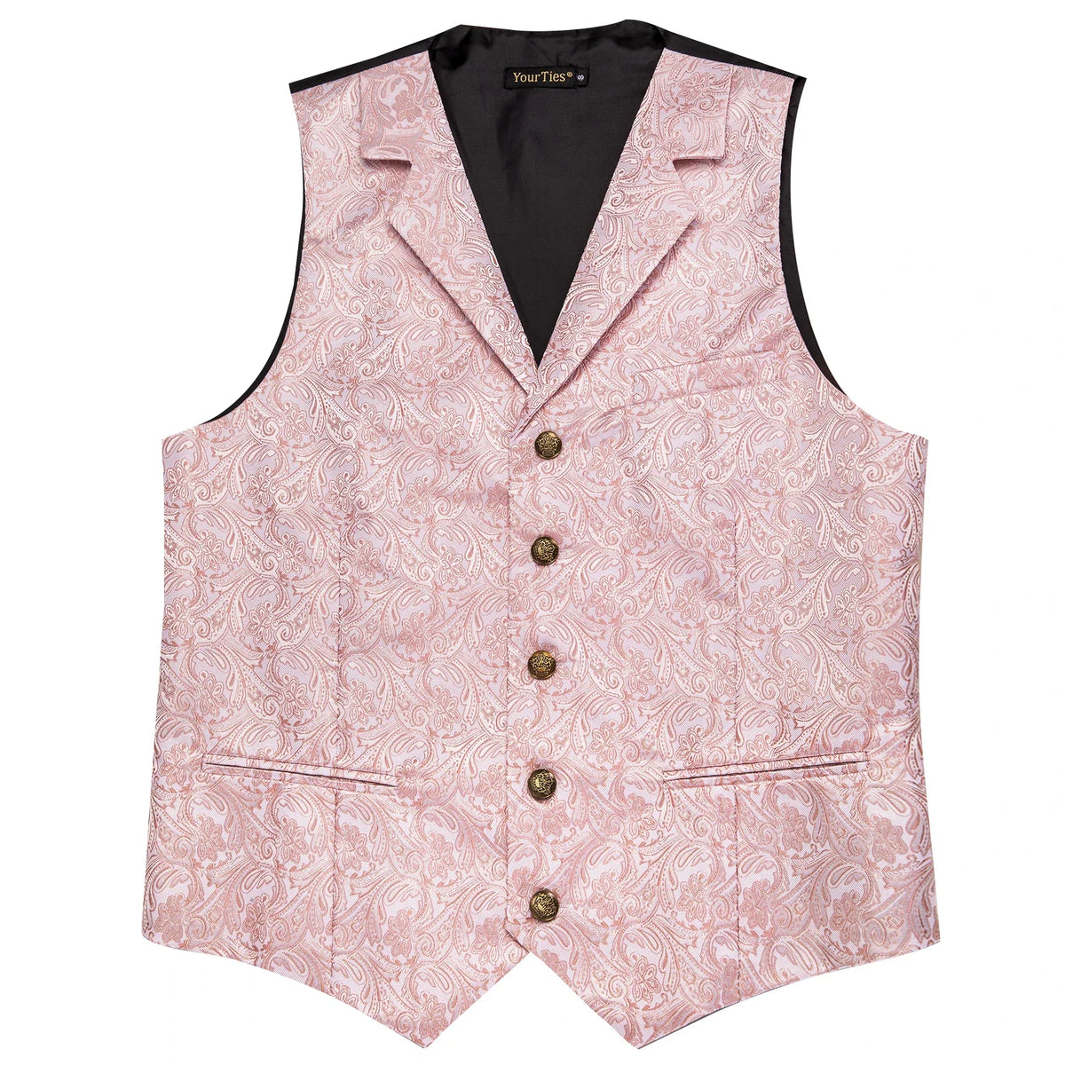 Men's Formal Vest Set with Paisley Pattern, Tie, Pocket Square & Cufflinks for Party & Events