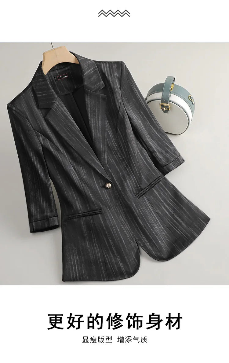 Elegant Women 2025 Spring Summer Professional Suit OL Business Interview Manager Commuting Work Wear Blazer And Pants Sets