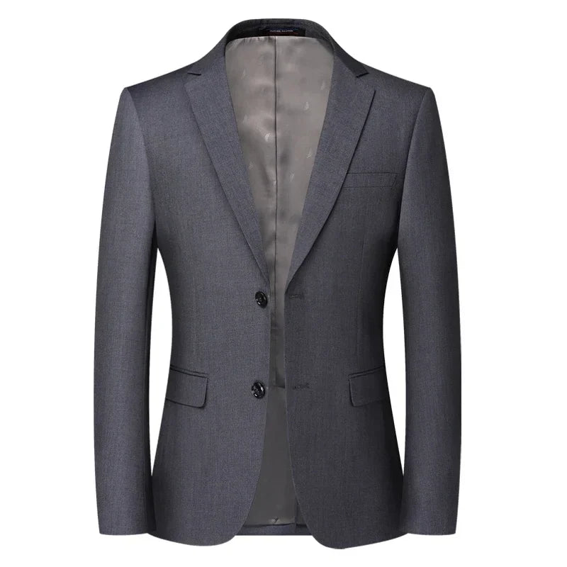 Solid Color Blazer Men's Fashion Business Solid Color British Style Professional Work Groom Wedding Dress Best Man Blazer Jacket