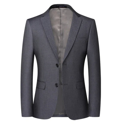 Solid Color Blazer Men's Fashion Business Solid Color British Style Professional Work Groom Wedding Dress Best Man Blazer Jacket