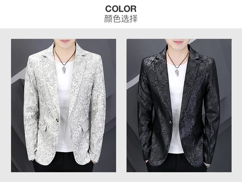 Brand Hot Stamping Casual Business Suit Jacket Men Retro Slim Fit Casual Suit Jackets Social Banquet Office Uniform Blazers 2026