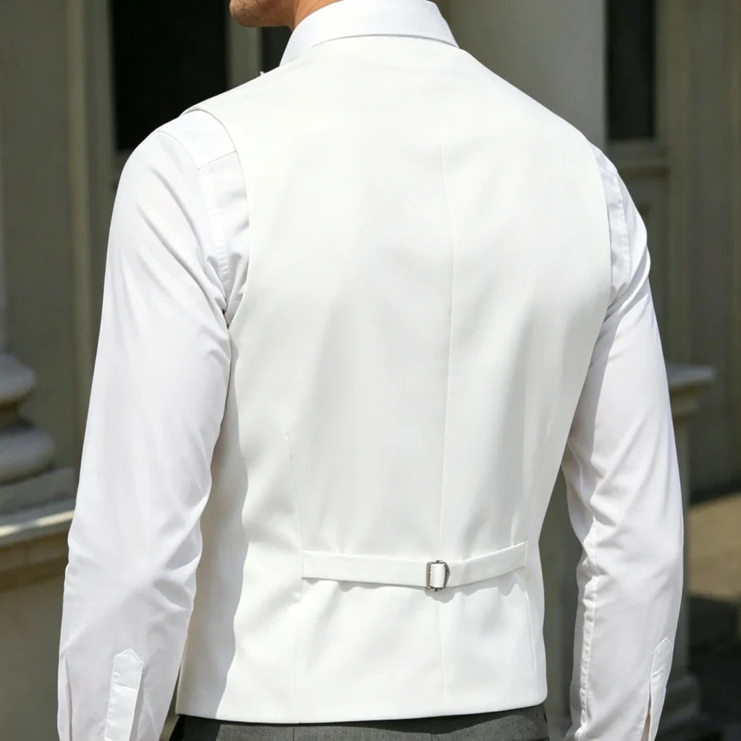 Men's Formal Vest – Single Breasted V-Neck Suit Waistcoat for Weddings and Events
