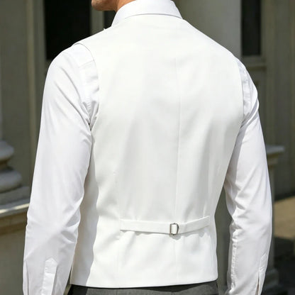Men's Formal Vest – Single Breasted V-Neck Suit Waistcoat for Weddings and Events