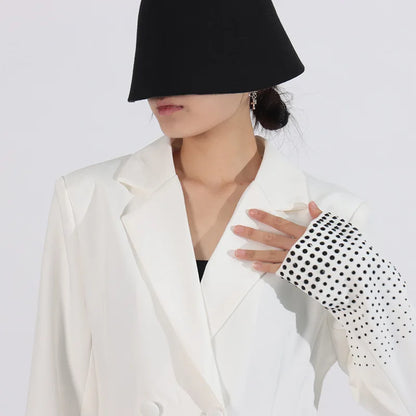 2026 Spring Autumn New Women's Blazer Notched Collar Double Breasted Split Studded Diamonds High-end Elegant Jacket HK18785