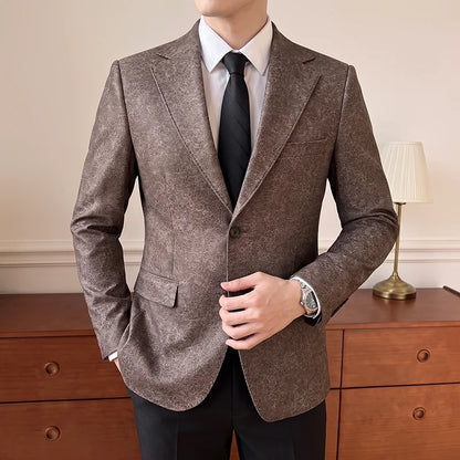 Men's Smart Casual Blazer Single Breasted Slim Fit Full Sleeve Business Formal Jacket