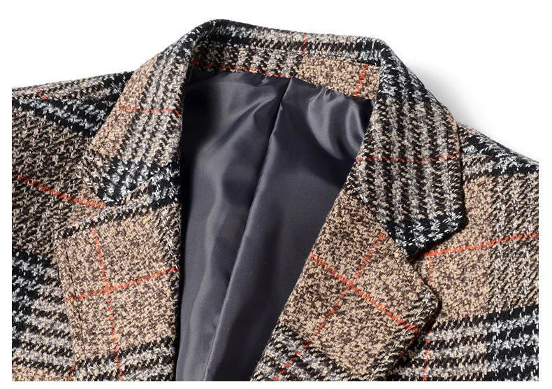 Classic Men's Suit Jacket England Plaid Blazers High Quality Business Causal Suit For Men Clothing Conjuntos De Blazer