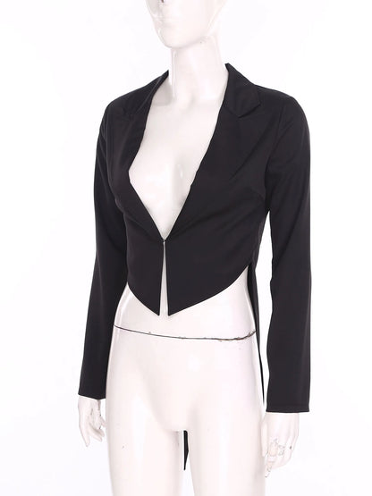 Womens Nightclub Cocktails Tailcoat Waitress Cosplay Costume Blazer Jackets Swallowtail Jacket Tuxedo Coat Jazz Dance Costume