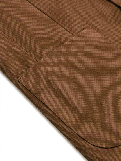 Caramel Brown Solid Mens Suit Blazer, Notch Lapel Slim Formal Jacket for Groom Wedding Business Evening Gathering