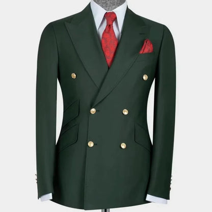 Formal Wedding Men Suit Jacket Slim Fit Peak Lapel Double Breasted Blazer Business One Coat Work Office Jacket for Party Prom