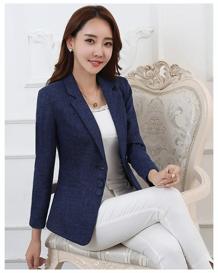 Fashion Women Blazers Jackets Work 2025 Office Lady Suit Slim Single Breasted Business Female Blazer Coats Formal Veste Femme