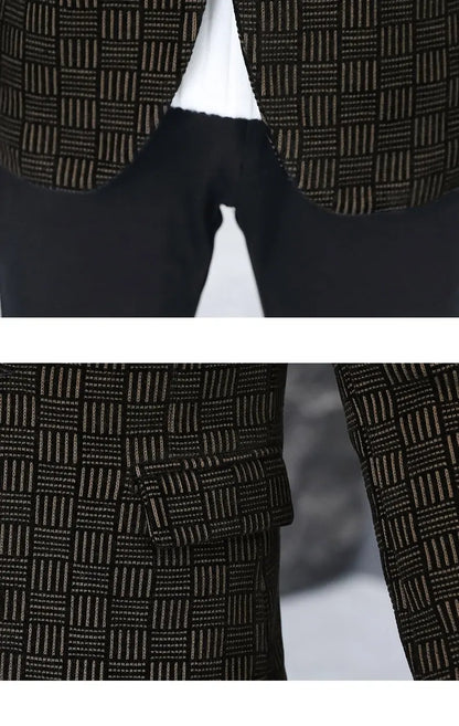 2026 Blazer Autumn and Winter Men's Fashion Outdoor Wedding Trend Slimming Business Casual Korean Version Thickened Warm Blazer