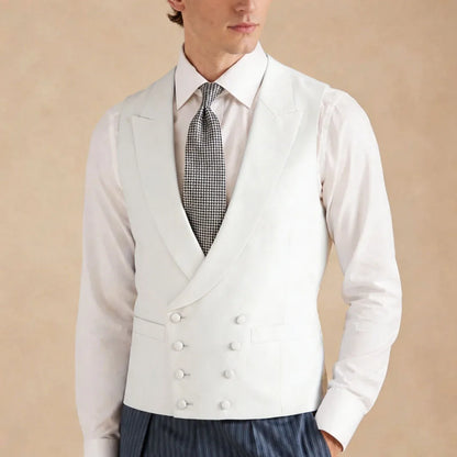 Men's Formal Vest – Double Breasted Lapel Waistcoat for Weddings & Business