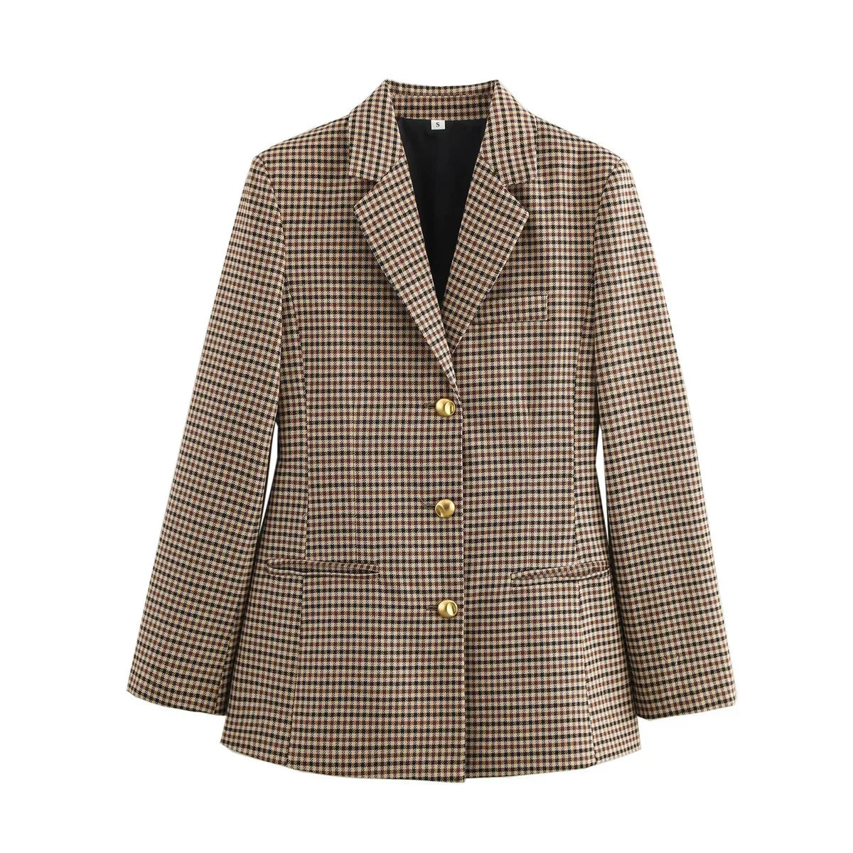 Fashionable Plaid Suit Women's Clothing Autumn New Style Versatile Design with Belt Business Casual Polyester Long Sl...