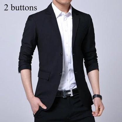 Blazer Men's Fashion Premium Business Outdoor Self-cultivation Gentleman English Style Solid Color Casual Hosts Weddings Blazer