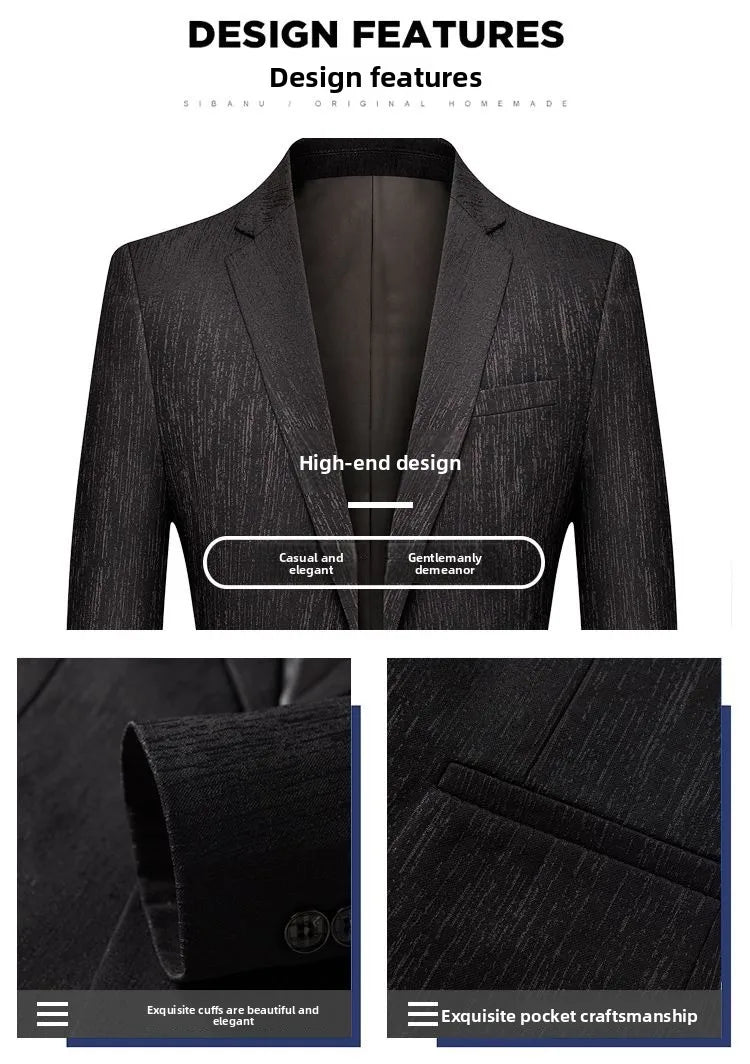 Blazer New Men's Fashionable Outdoor Travel Premium Business Wedding Versatile Host School Fit Casual Korean Version Blazer
