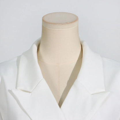 Women Trend Blazer Notched Collar Double Breasted Slimming Elegant Niche Irregular Fashion Jacket New Spring Autumn HK20370