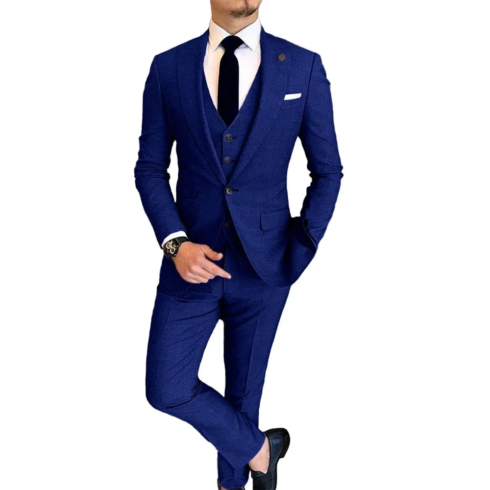 Men's Slim Fit Single Breasted Suit for Weddings, Graduation & Smart Casual Wear – Multi-Color
