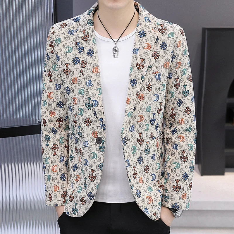 Blazer Men's Fashion Outdoor Travel Gentleman Wedding Slimming Business Versatile Trendy Casual Korean-style Formal Wear Blazer
