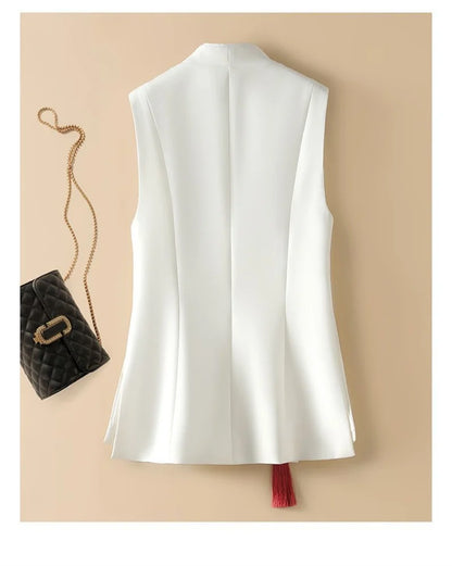 2025 New Spring Chinese National Style Elegant Women Vest Heavy Industry Embroidery Sleeveless Jacket Cardigan Female Waistcoat