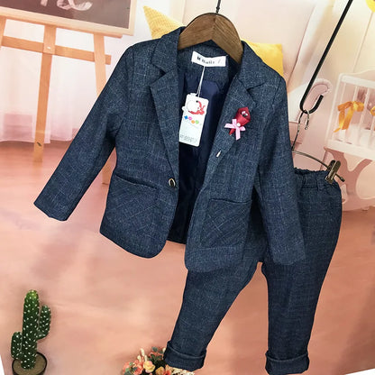 Flower Boys Formal Wedding Suit Kids Birthday Photography Dress Children Prom Elegant Suit Child Piano Evening Tuxedo Costume