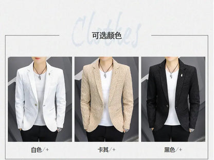 Blazer Men's Fashion Outdoor Travel Gentleman Wedding Slimming Business Versatile Trendy Casual Korean-style Formal Wear Blazer