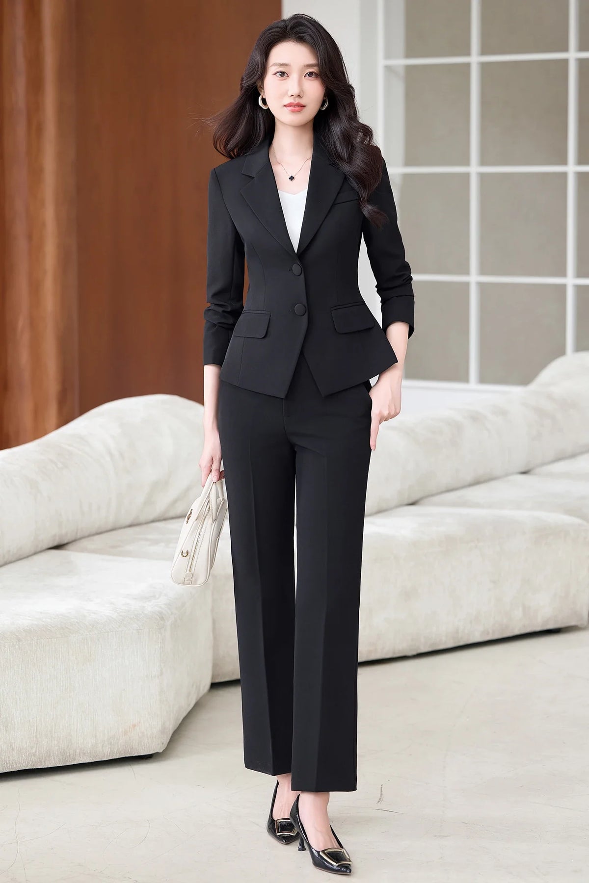 Fashionable Business Women's Outfit - Elegant Slim Fit Pants And Suit Set - Stylish New Arrival 2026