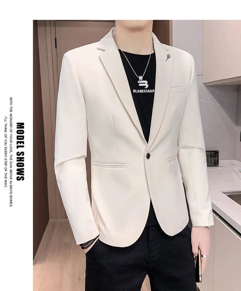 Blazer Outdoor Men's Velvet Fashion Business Korean-style Travel Wedding Solid Color Slimming Casual High Formal Wear Blazer