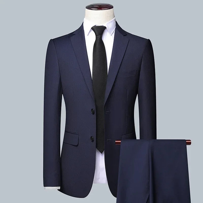 Men's Formal Business Suit – Blazer, Vest & Trousers 2 or 3 Piece Set