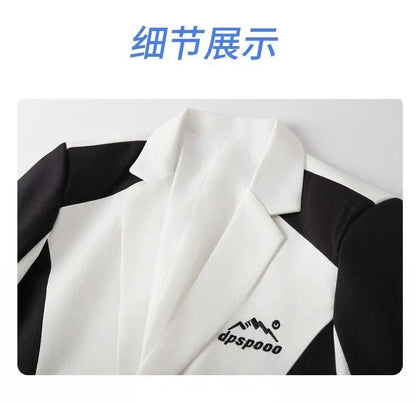 High-Quality Fashionable Autumn Winter Plaid Suit Men's Slim Fit Single-Breasted Jacket Youth Stylish Outerwear Top for Men