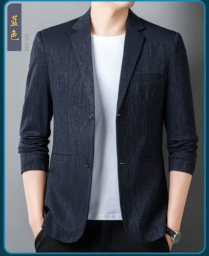 Men's Striped Smart Casual Blazer for Everyday Wear – Lightweight Spring Autumn Jacket