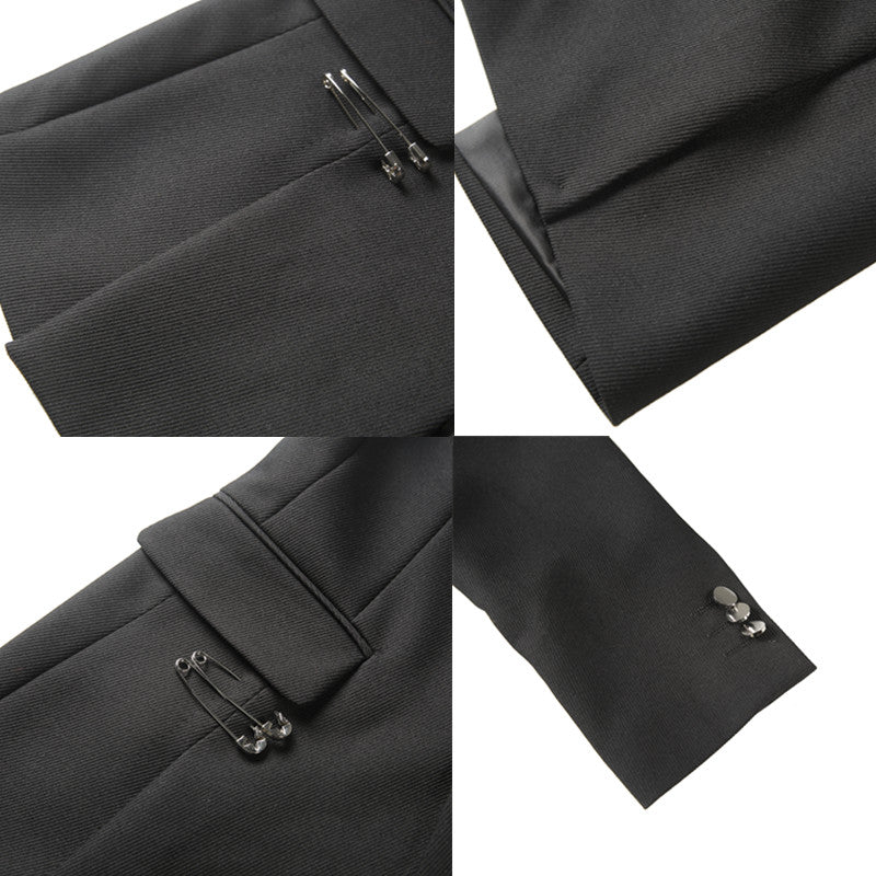 Autumn Pin Decoration Men Blazers Casual Suit Jacket Single Breasted Streetwear Social Business Dress Coat Wedding Groom Jacket