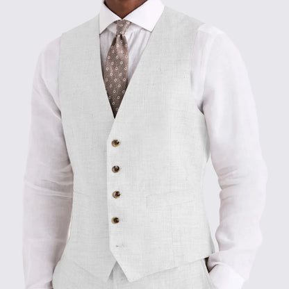 Men's Suit Vest Single Breasted V-Neck Waistcoat for Business Banquet and Casual Wear