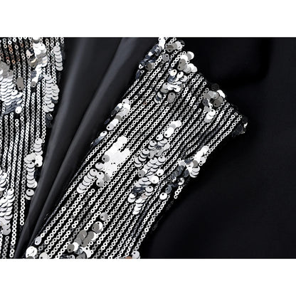 Women's Black Gothic Emo Blazer Jacket Harajuku 2000s Vestes Femme Outerwear Vintage Long Sleeve Sequins Suit Coat Clothing 2025