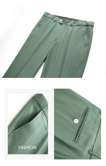 2024 Men's Casual Three-Piece Dress Suit Slim Fit Striped Wedding Outfit with Vest And Trousers High-Quality Fashionable