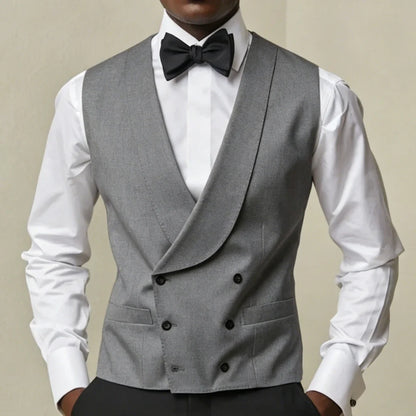 Men's Double Breasted Vest – Formal Waistcoat for Weddings, Banquets & Business