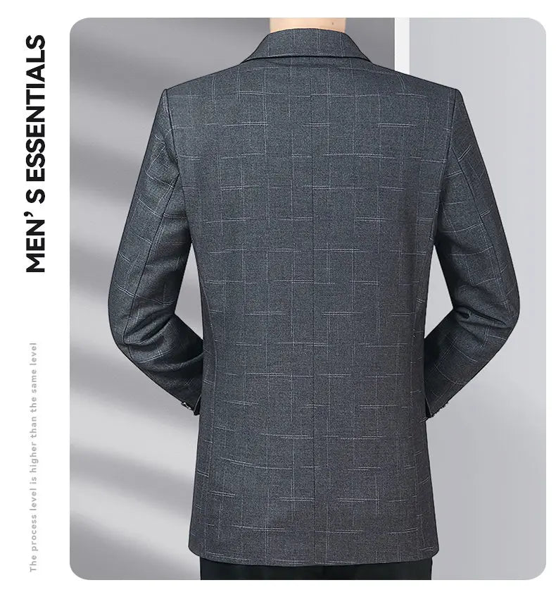 Blazer Men's Business Gentleman Wedding Fashionable Solid Color Best Man, Slimming and Casual Middle-aged and Elderly Blazer