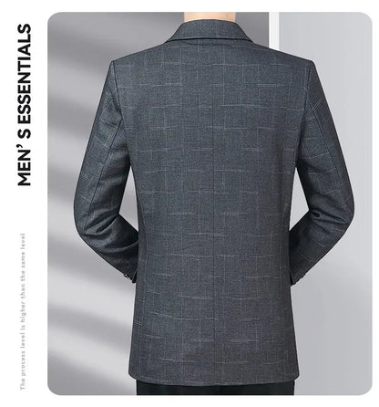 Blazer Men's Business Gentleman Wedding Fashionable Solid Color Best Man, Slimming and Casual Middle-aged and Elderly Blazer