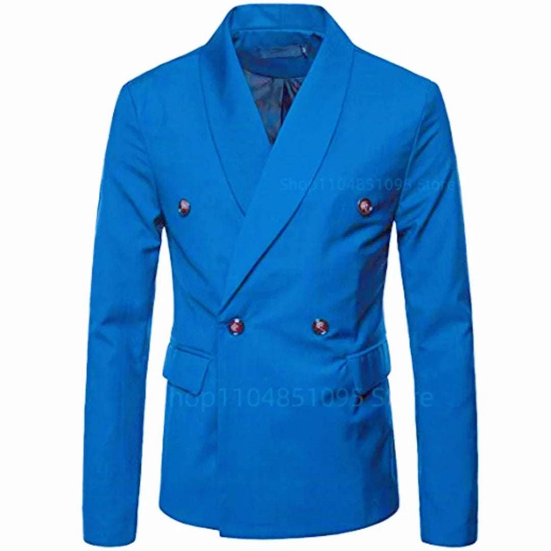 Wedding Men's Tuxedo Jacket Office Business Groom Wear Formal Male Party Blazer Double Breasted Shawl Lapel XS-6XL One Coat