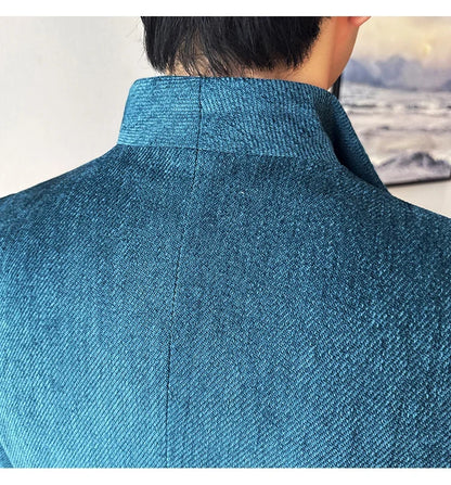 New Chinese Style Stand Collar Fashion Casual Suit Jacket Autumn Winter New Slim Fit Business Formal Social Prom Party Tuxedos