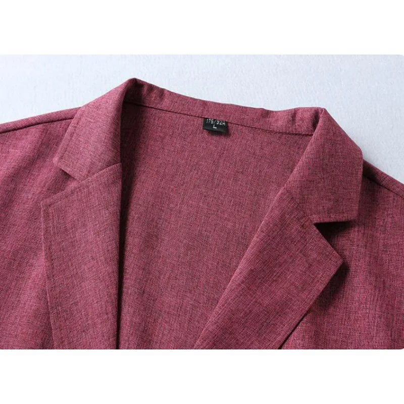 KIDWHXR Suit Coat Summer Man Thin Simpel Solid Color Pocket Male Blazer Sun Protection Long Sleeve Outdoor Casual Men Outerwear