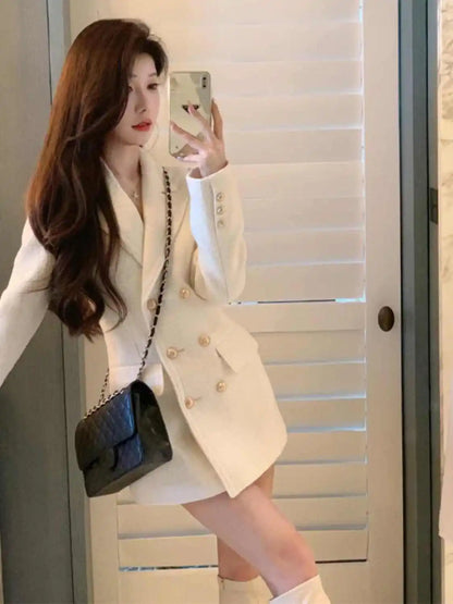 Plus Size Woolen Suit Jacket Korean Style Waist-Cinching Rich Girl Little Fragrance Style Spring 2025 Women's Fashion Coat